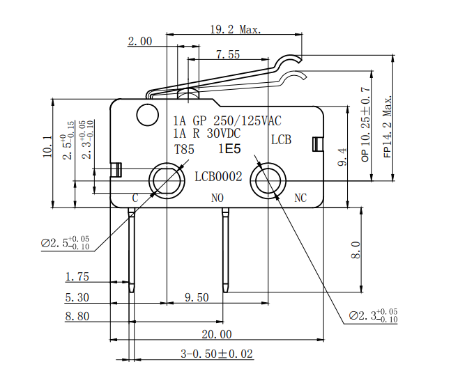 LCB0002 微动开关