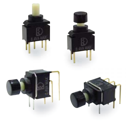 8U系列密封超微型-SPST,DPST,DPDT-垂直|直角
